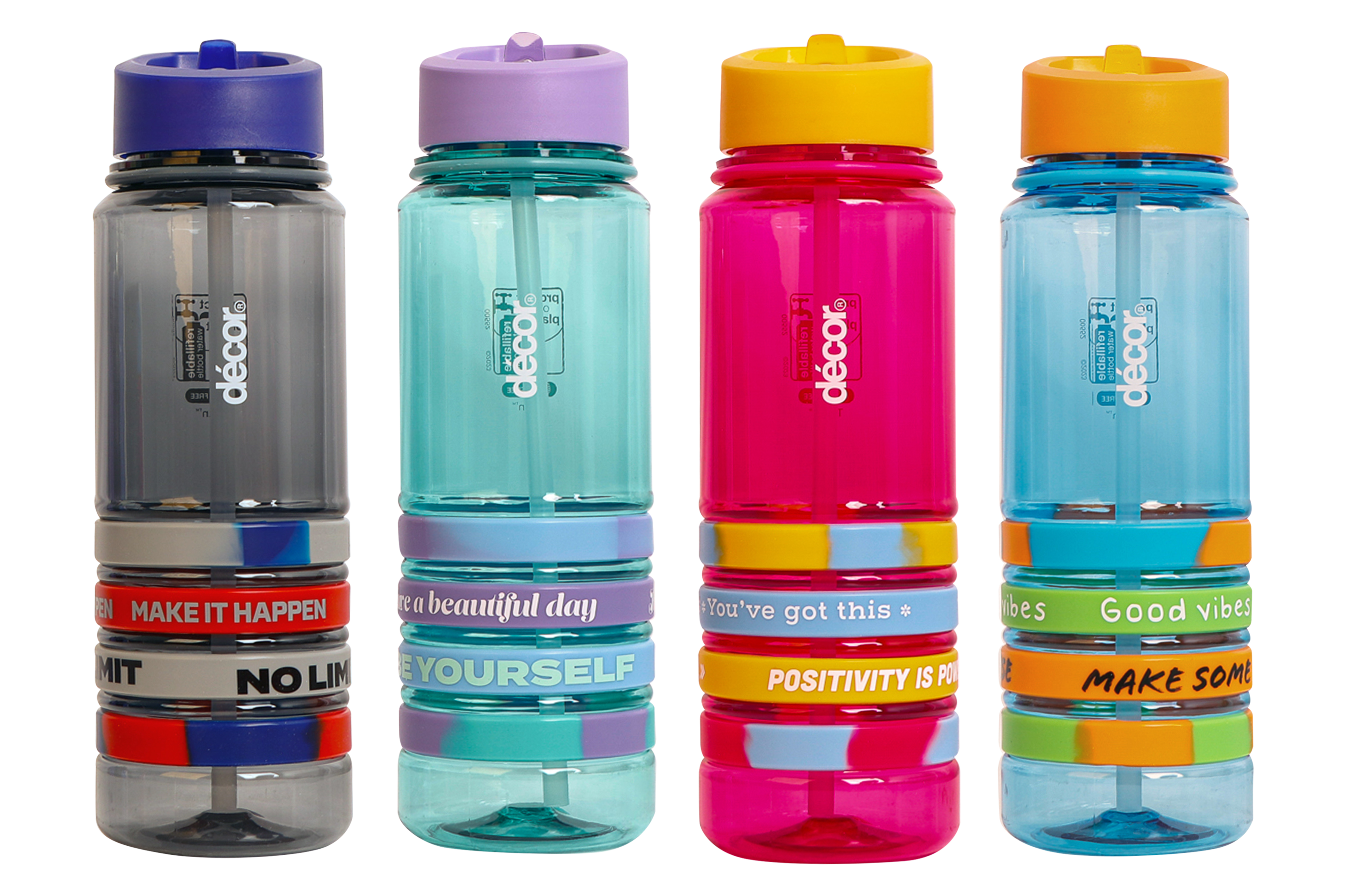 Décor Drinkfles Quad Bands 750ml - Tritan - assorti - prijs per stuk