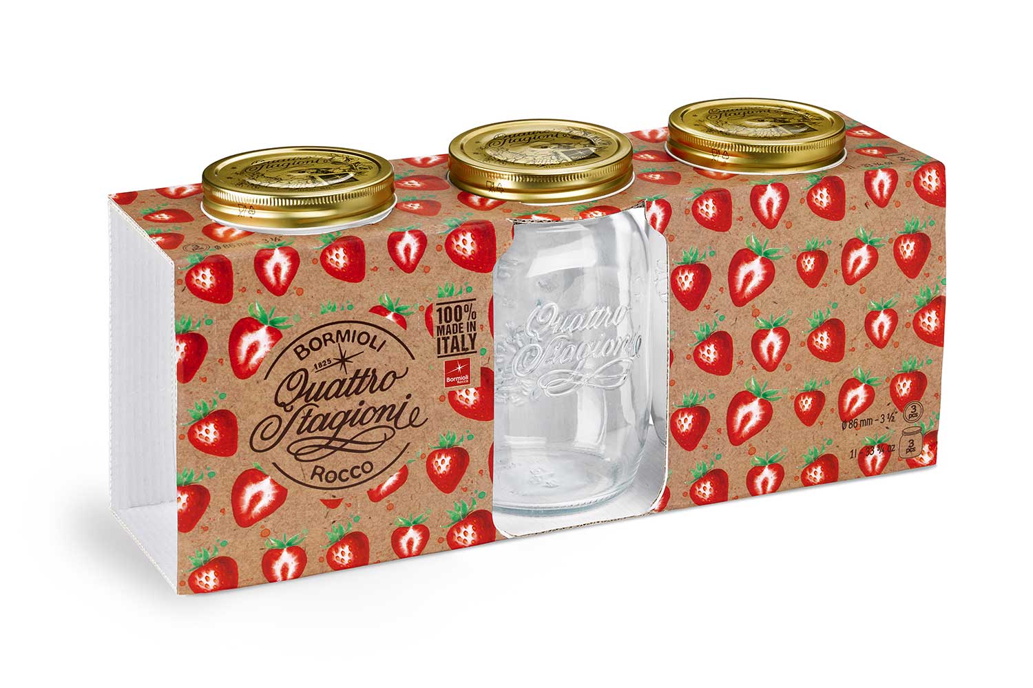 Bormioli Rocco Inmaakbokaal Quattro Stagioni 1 l - Set van 3