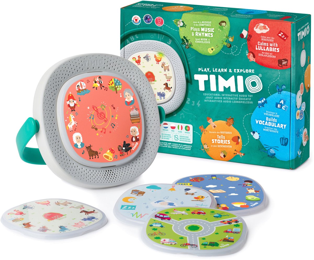 Timio Audio-en Muziekspeler Oplaadbaar Educatief Woordjes, Getallen, Liedjes vanaf 2 jaar
