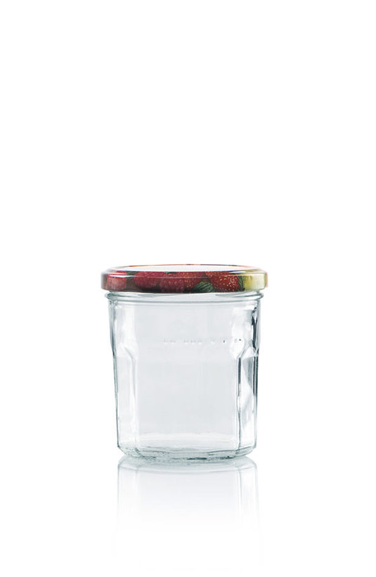 Axy Confituurbokaal 324ml set 6 stuks - Hoekig - met Fruitdeksel