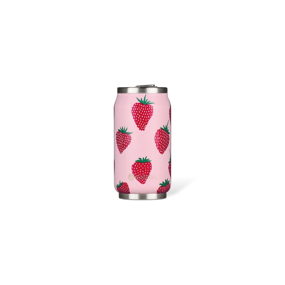 Les Artistes Paris Thermosbeker Strawberry met Rietje RVS 280 ml