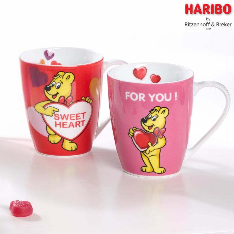Ritzenhoff & Breker Mok Haribo Sweet Heart 360ml - Porselein - 13x9x10 cm - assorti - prijs per stuk