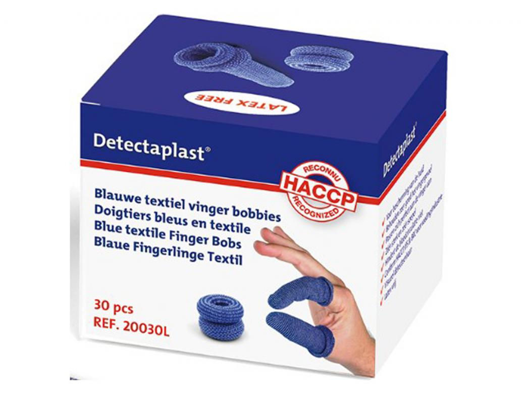 Detectaplast Vinger Bobbies Textiel Large - 30 Stuks - Blauwe