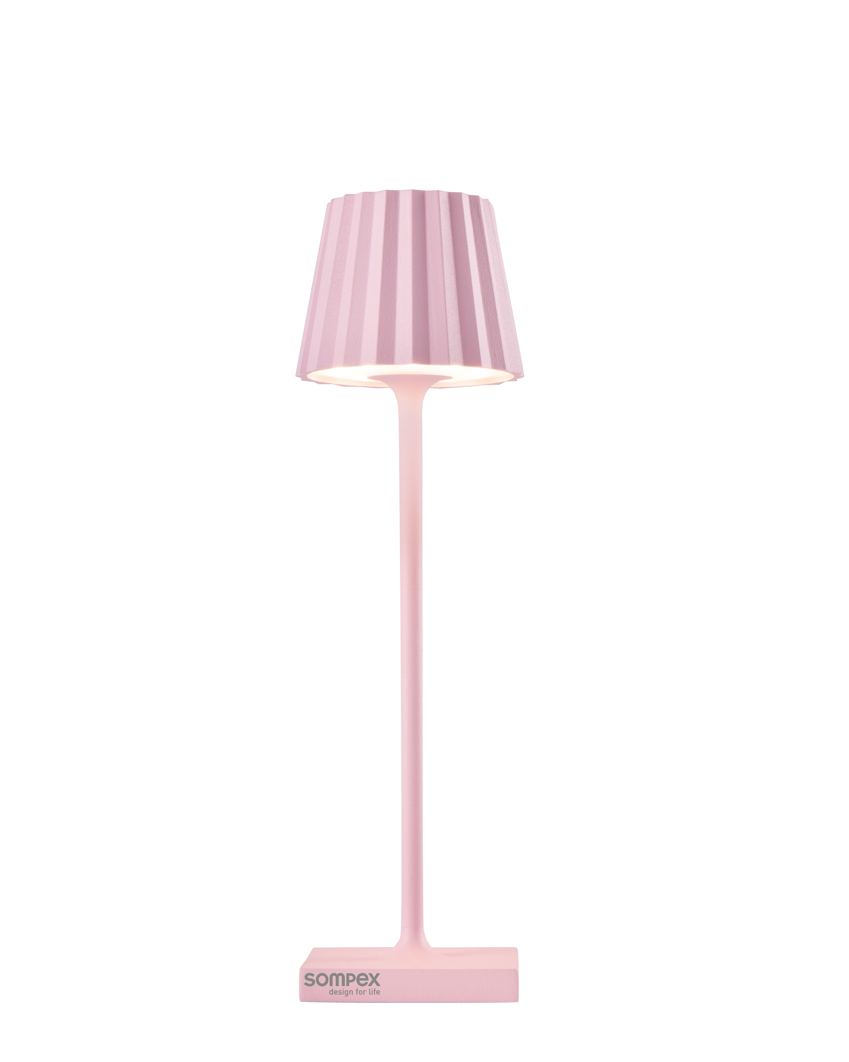 Sompex LED Tafellamp Troll Nano Pink - 6x21 cm - Aluminium - Oplaadbaar (incl. Oplaadstation) - 1.6 W - voor Binnen en Buiten