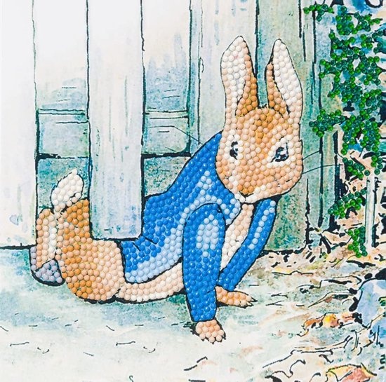 :Crystal Art Card Kit 18X18 cm - Peter Rabbit
