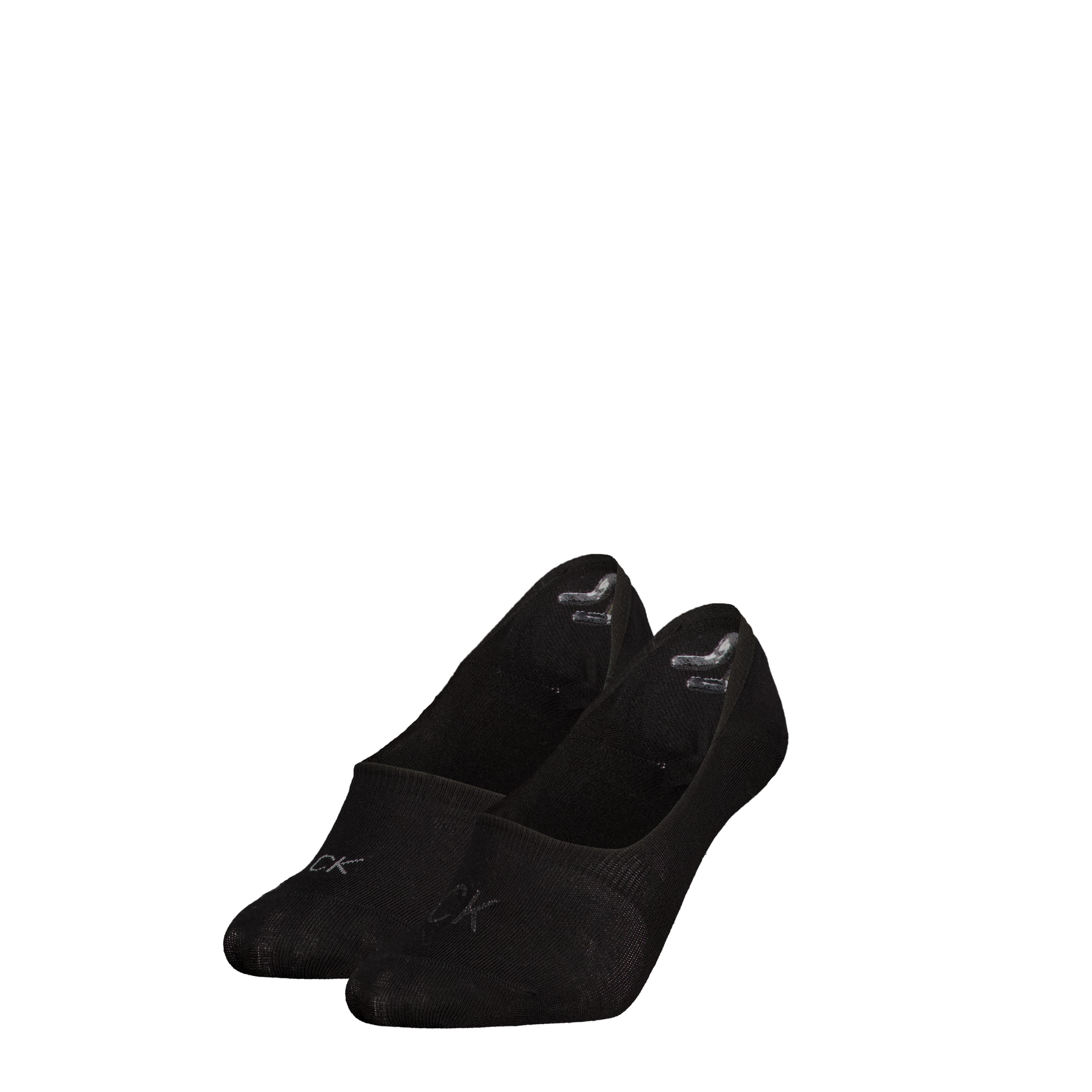 Calvin Klein Footie Dames Mid Cut 2 paar Shiny Logo Black - maat 39-42