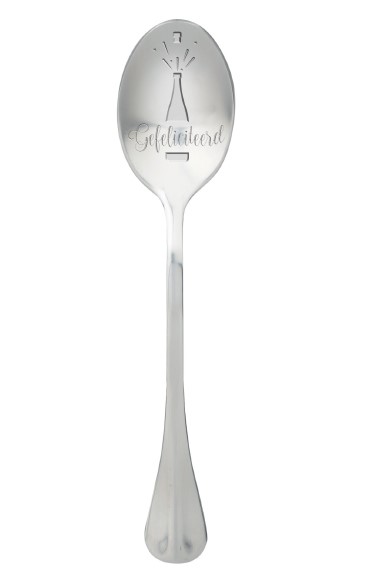 One Message Spoon Lepel met Tekst Gefeliciteerd
