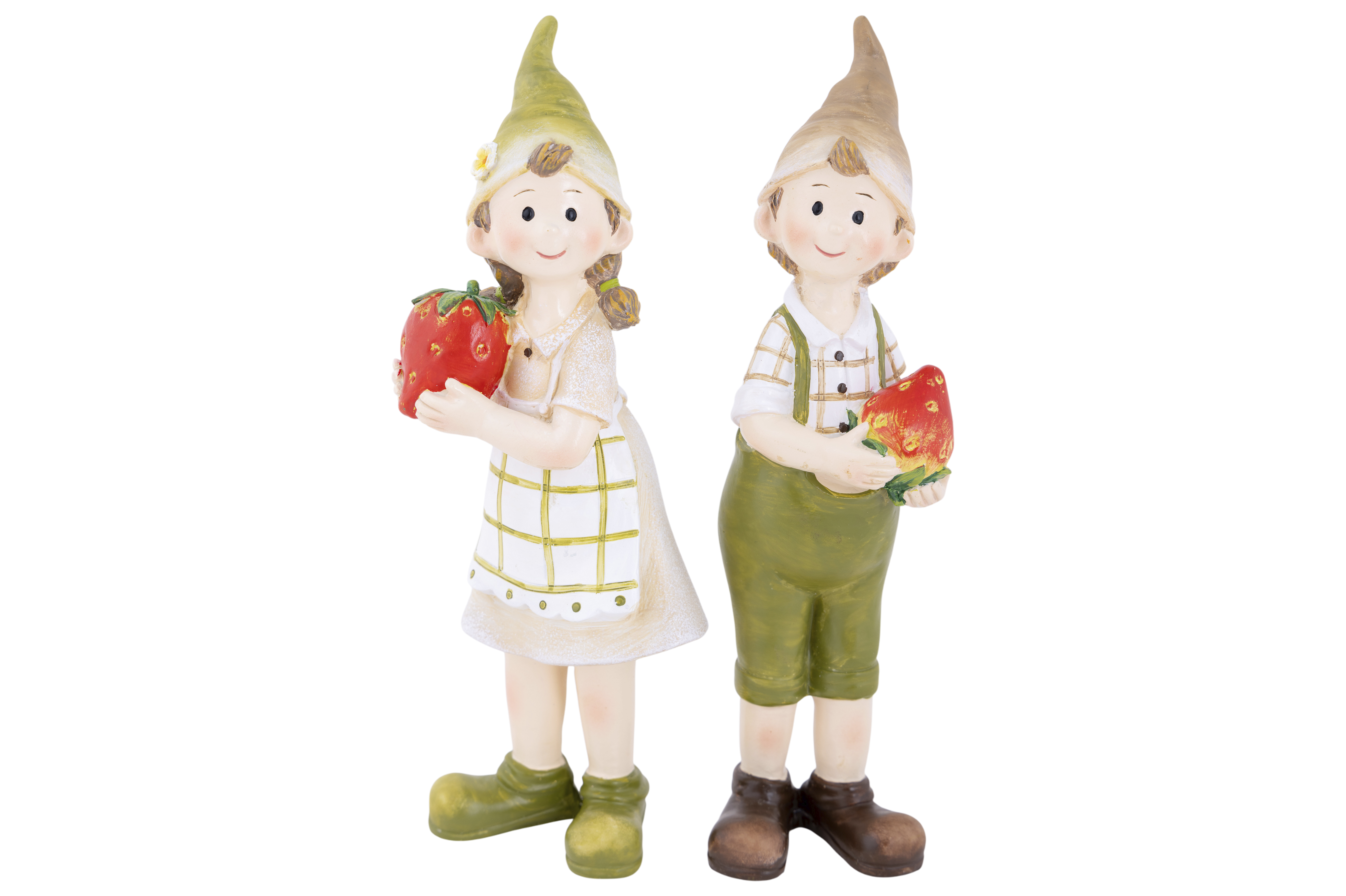 Cosy@Home Jongen/Meisje met Aardbei - 8.5x6.5x24 cm - assorti - prijs per stuk