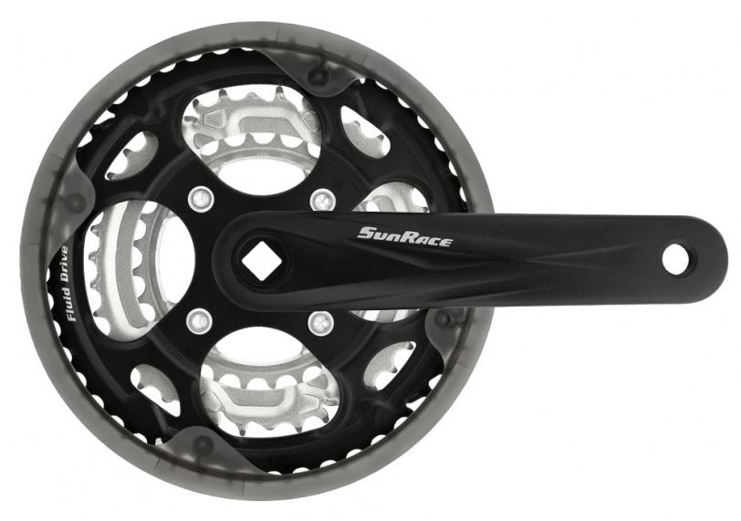 Sunrace Crankstel FCM500 24/34/42T/170mm Aluminium/Staal - Triple