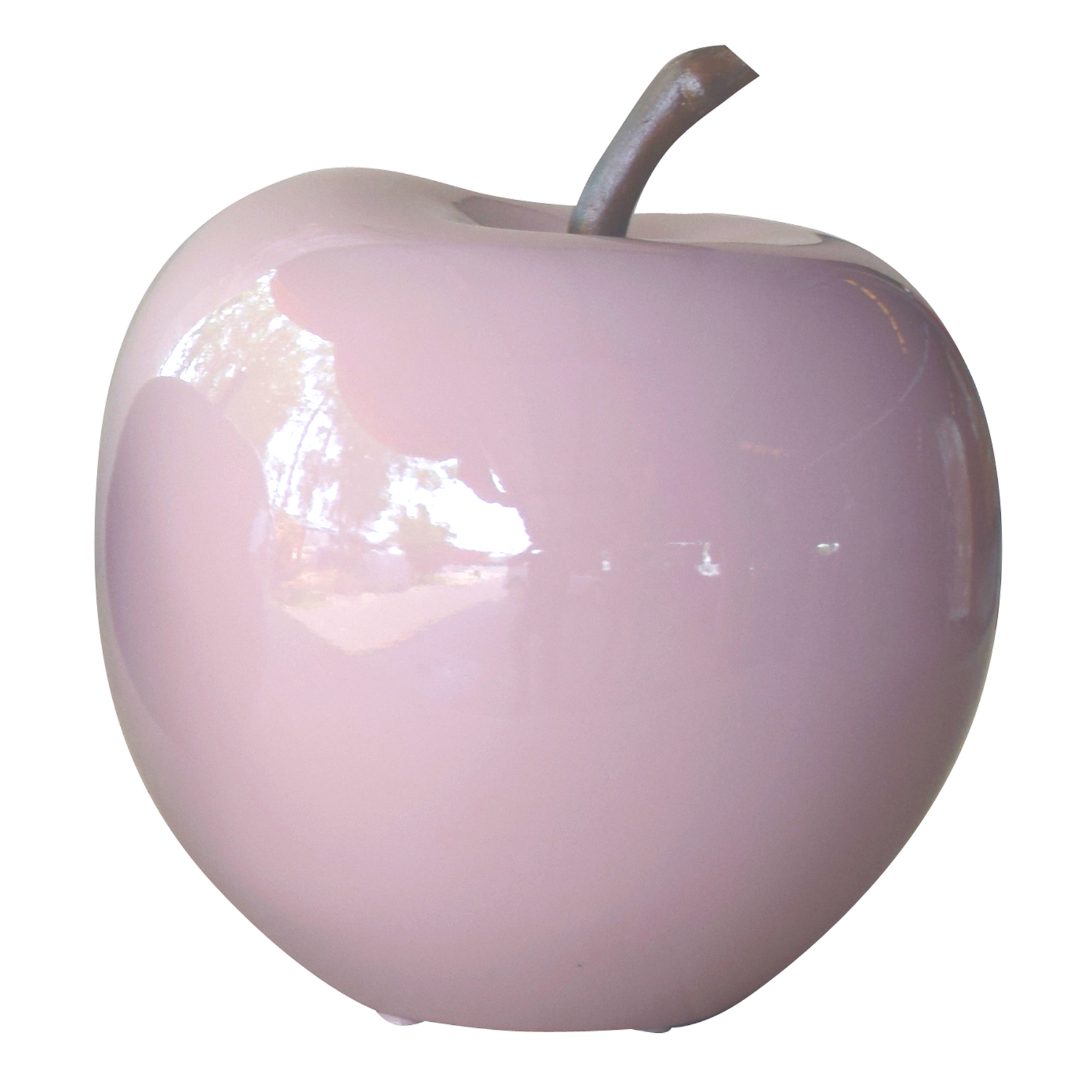 Beeld Appel - 21x20cm Glossy Poeder Roze - Geschikt voor Buiten