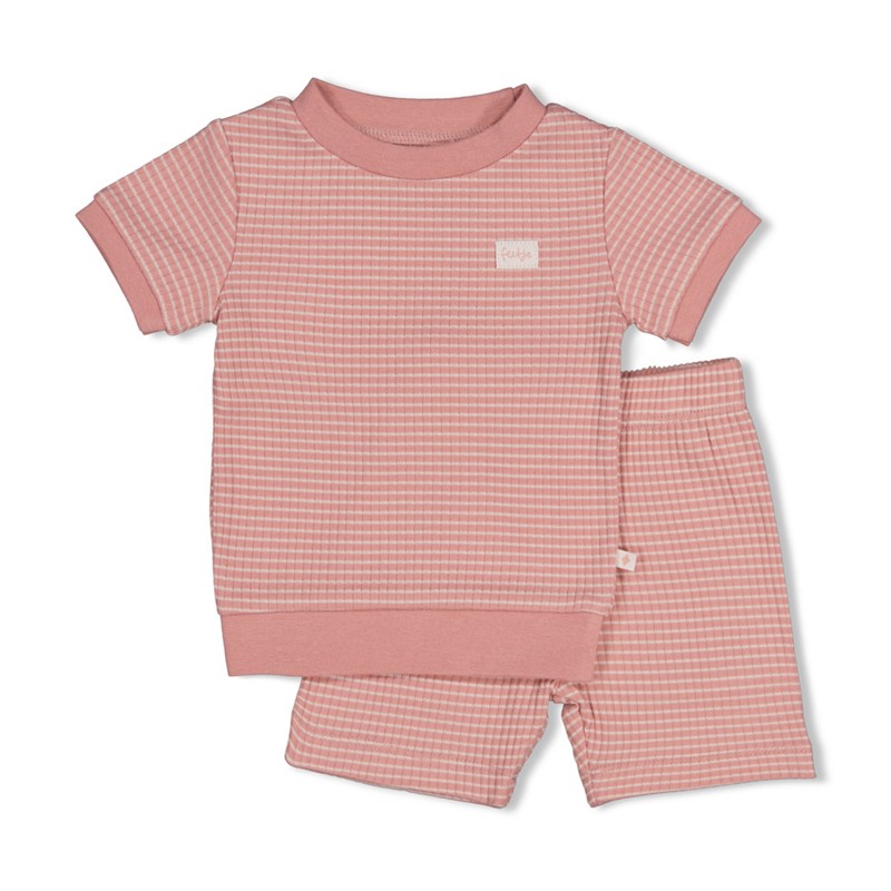 Feetje Shortama Baby Wafel Mauve - 18 maand