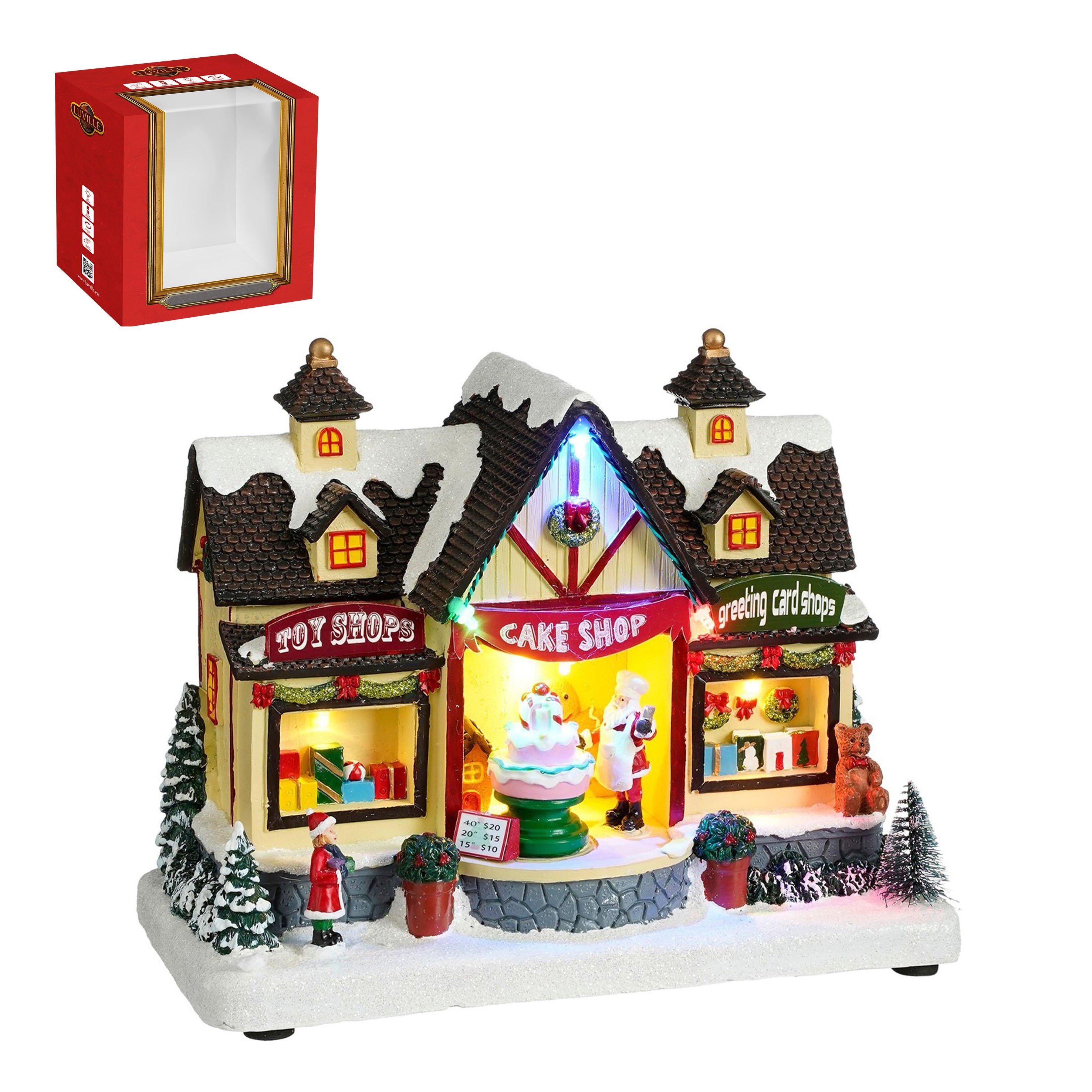 Luville Christmas Cake Shop 25x13x20 cm - met Batterijen (excl.)
