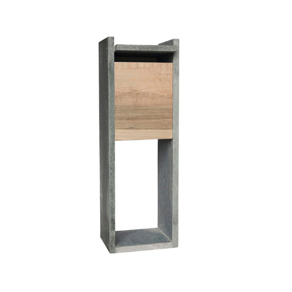 Brievenbus KB005 Belgische Blauwsteen 100x30x35 cm - Houten Voorkant