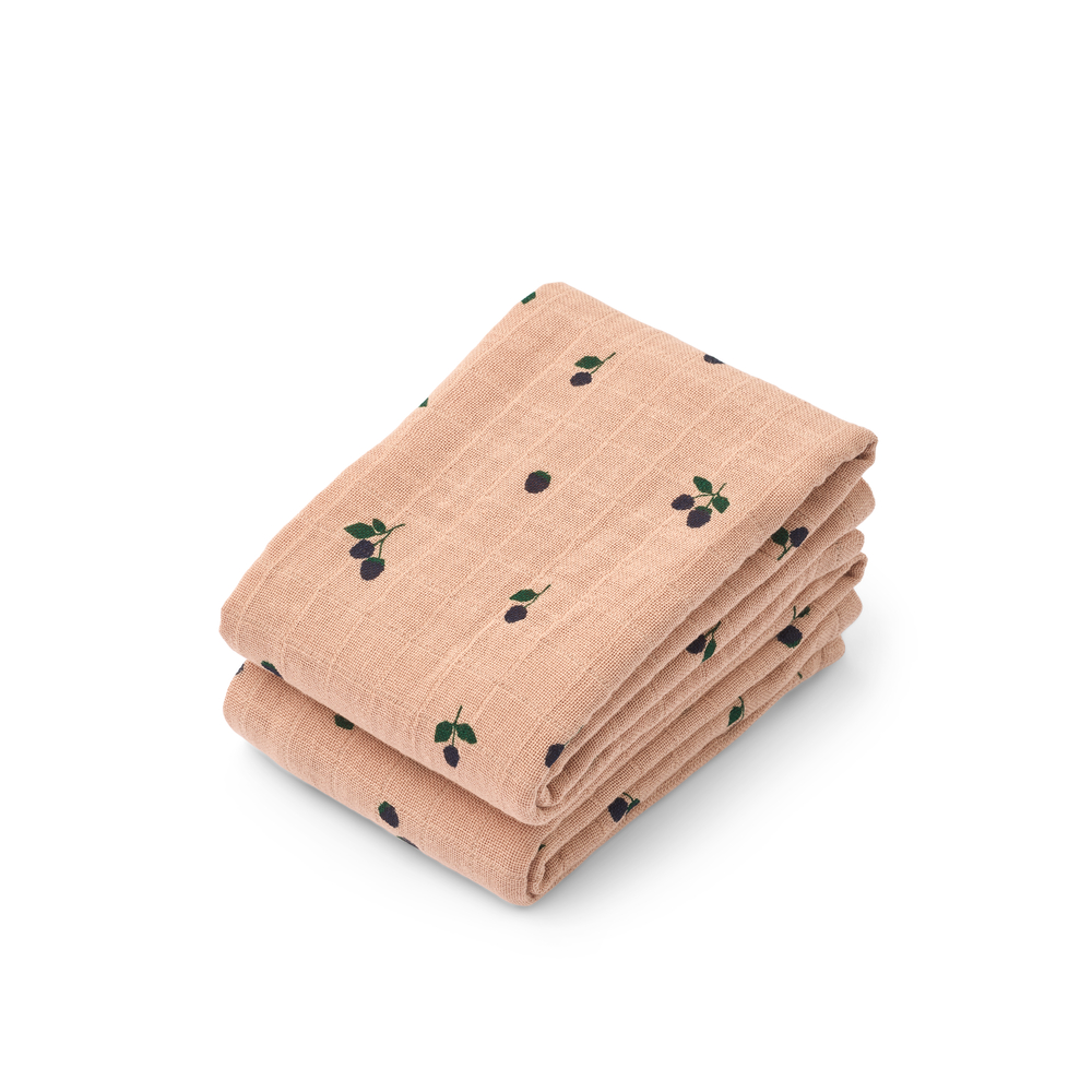 Liewood Tetradoek Lewis Mini Berry Pale Tuscany 65x65 cm - 2 stuks