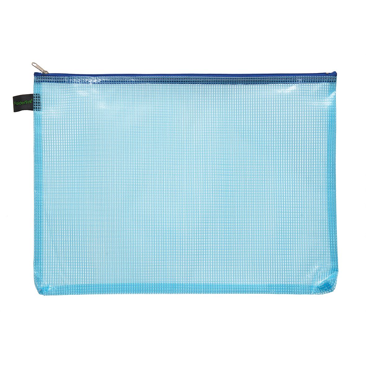 Foldersys Pochette A5 Transparant Blauw met Rits