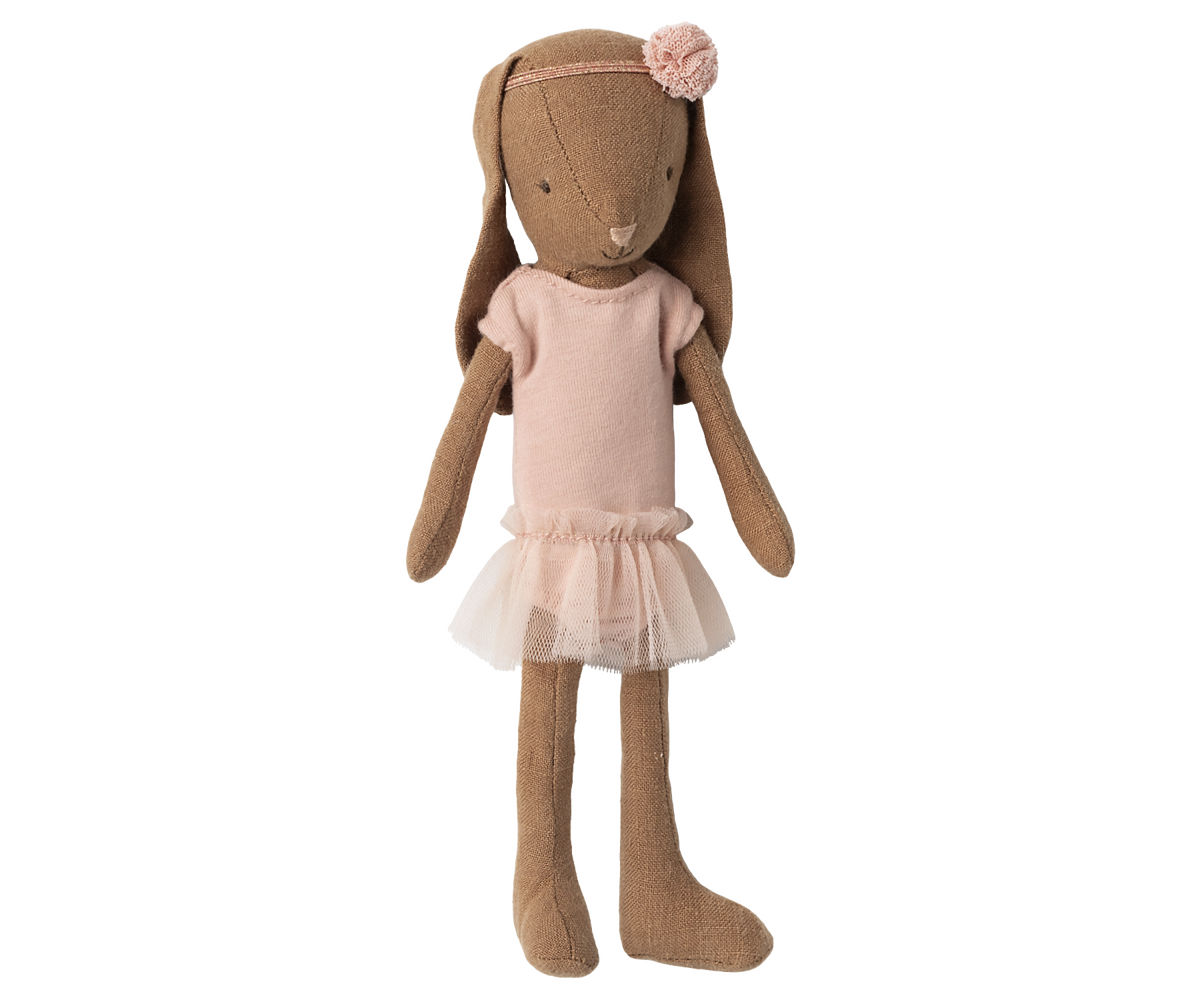 Maileg Bunny Size 1 Chocolate Brown Balletpakje en Rok Roze