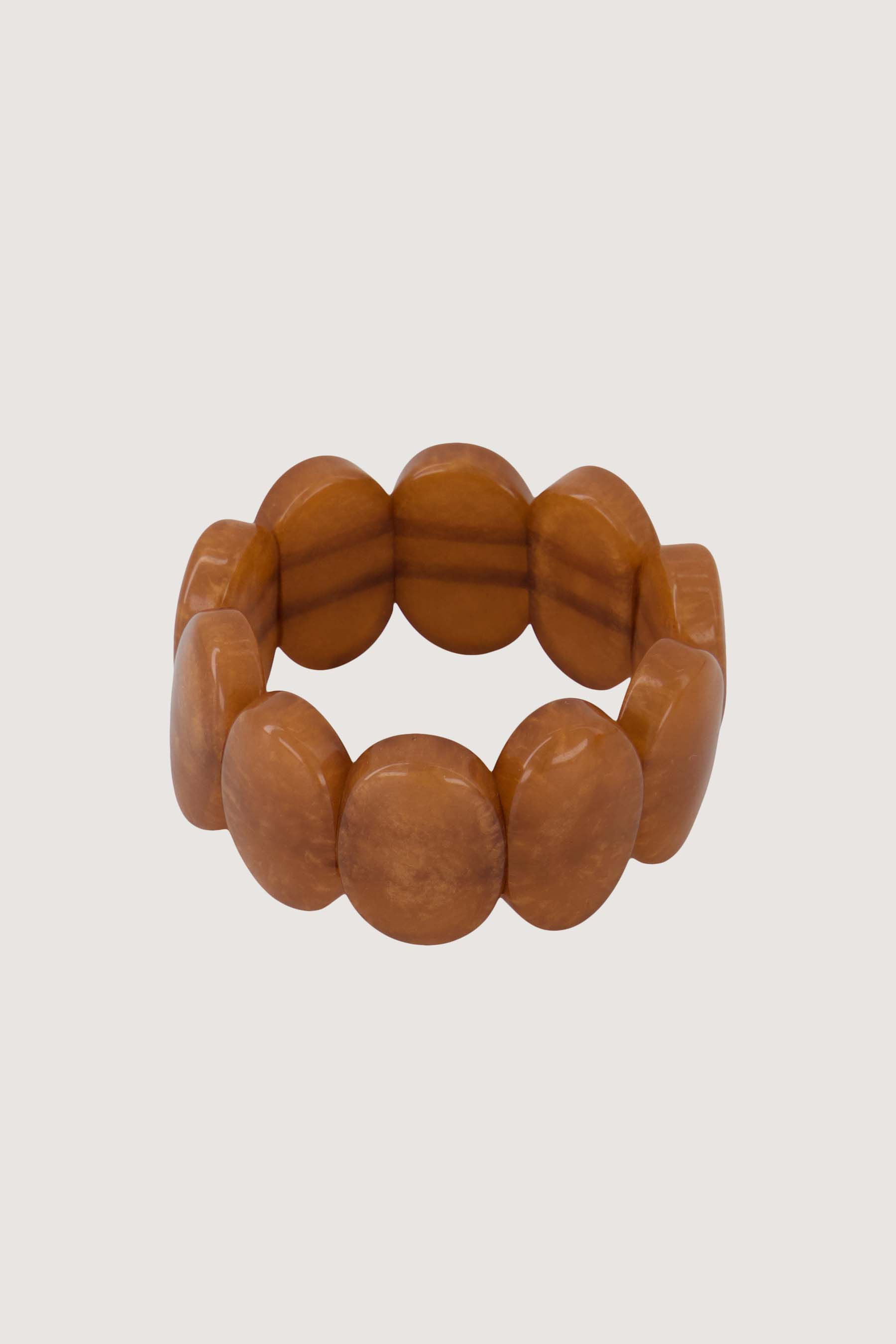 Zusss Armband Brede Kralen Warm Camel