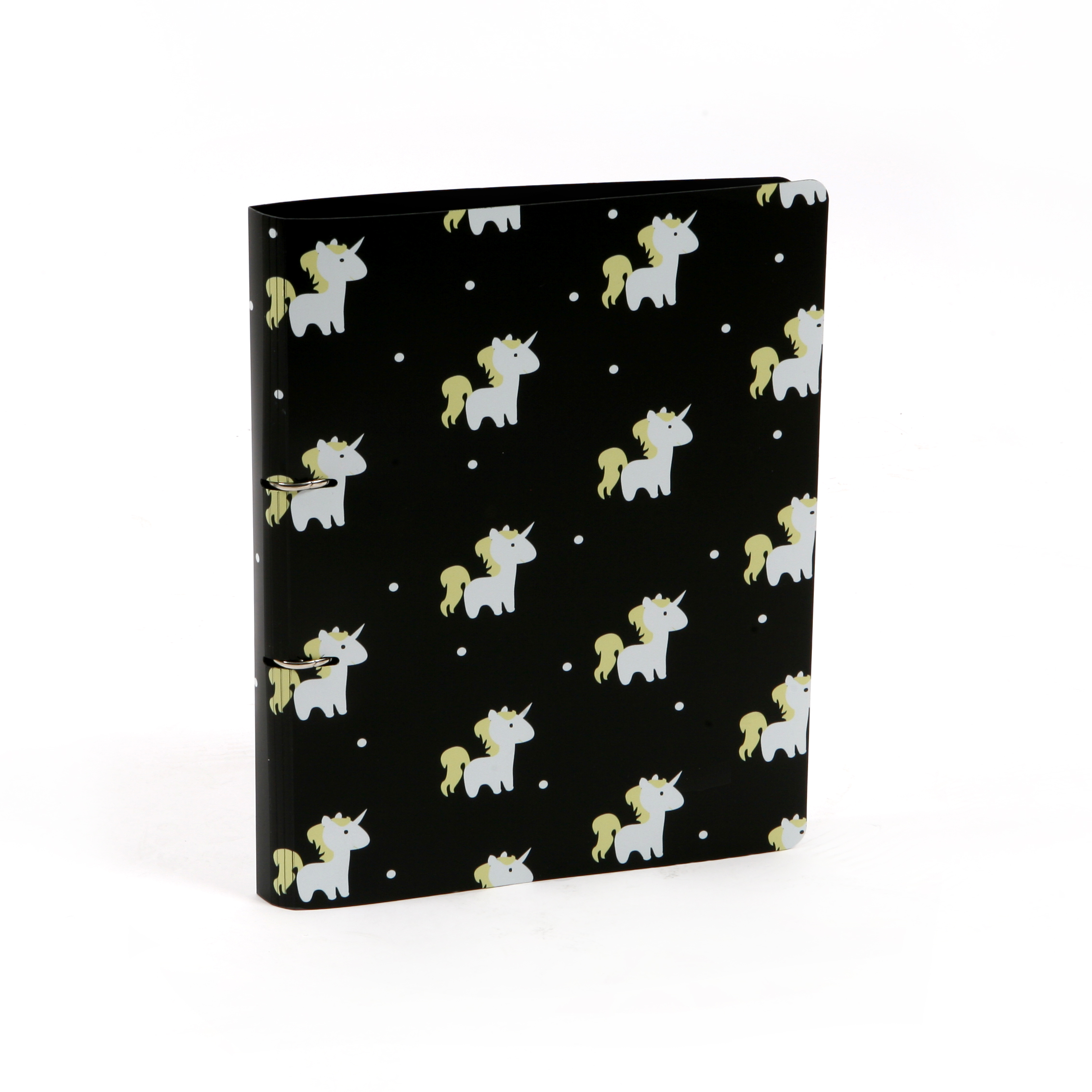 Ringmap A4 PP - Unicorns - Rug 2cm Vinya - Zwart Wit & Pastel Honinggeel