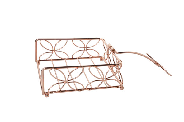 Servethouder Vierkant Metaal/Verkoperd Cosy&Trendy - 20x20x7.5 cm