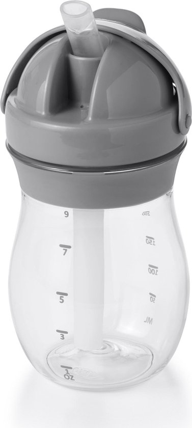 Oxo Tot Drinkbeker met Rietje Grey 250 ml
