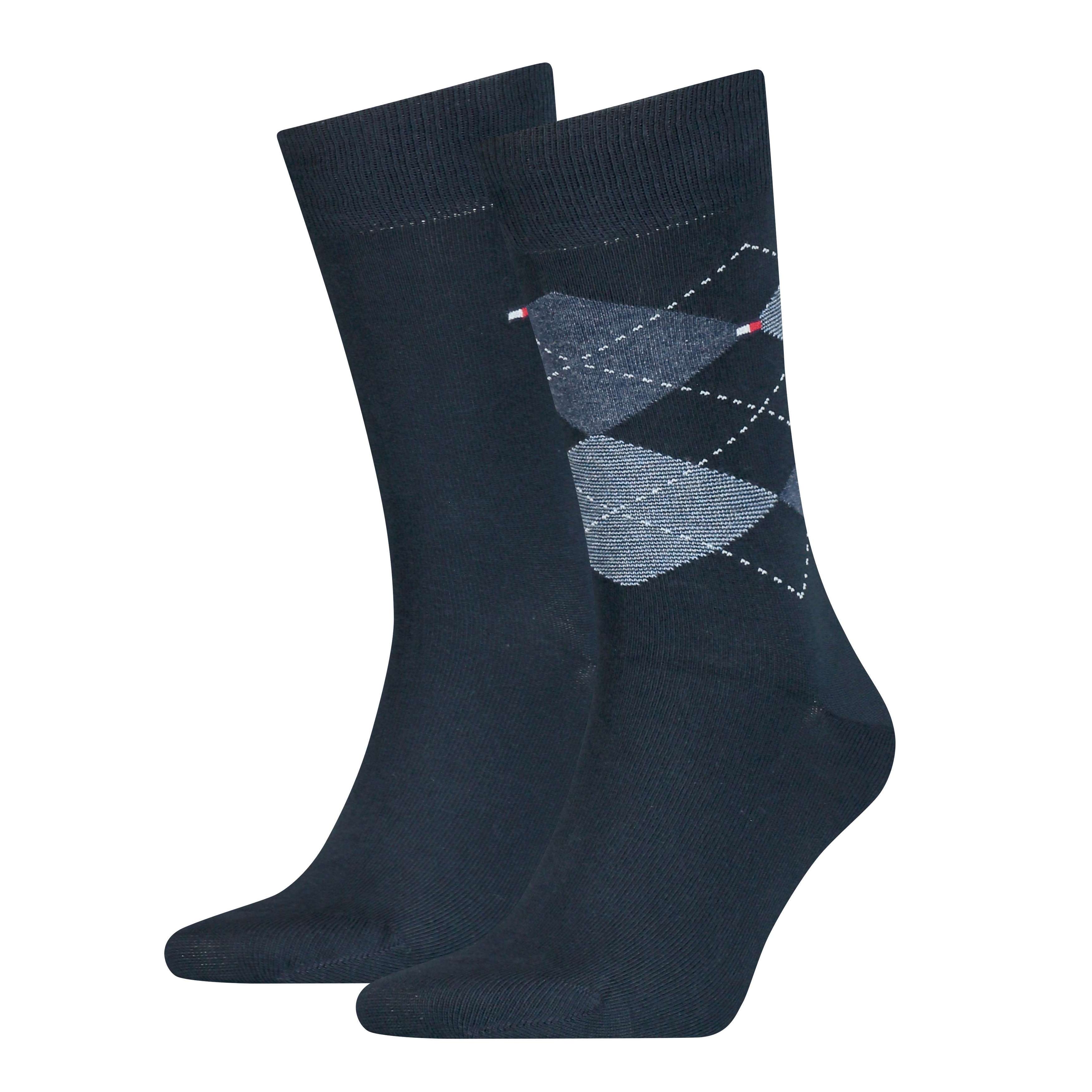 Tommy Hilfiger Sokken Heren Geruit 2 paar Dark Navy - maat 43-46