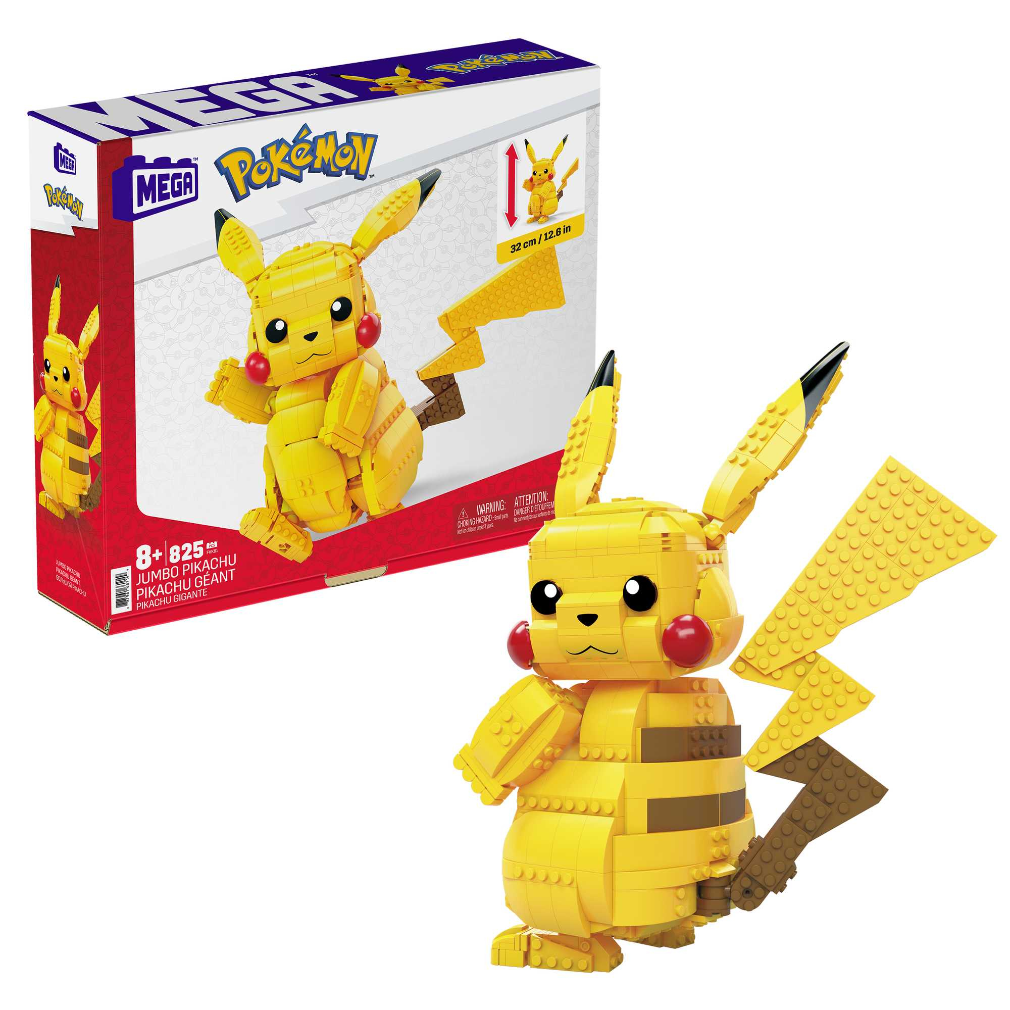 MEGA Construx Pokemon Jumbo Pikachu bouwset 825 stenen