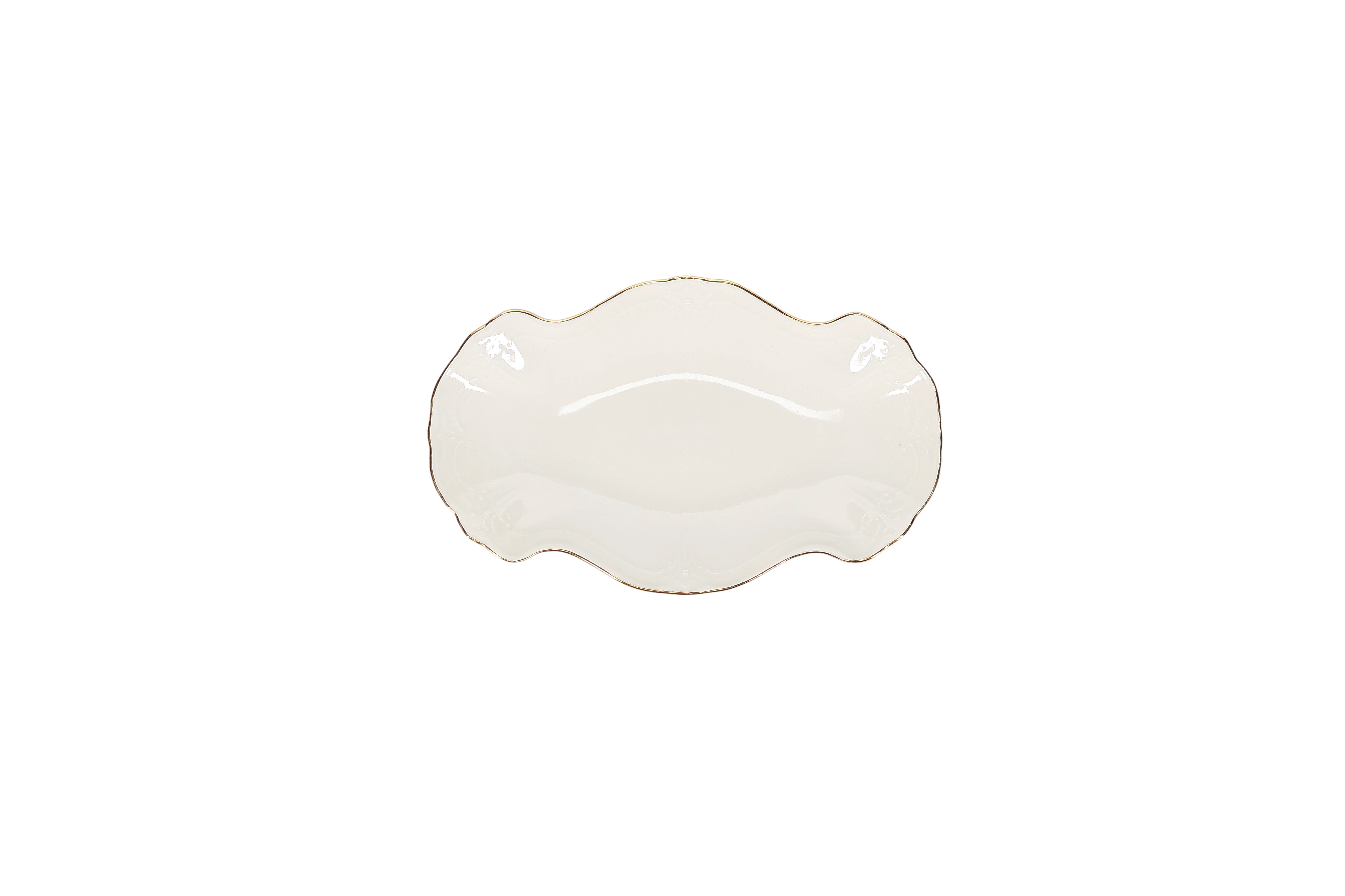 BonBistro Serveerschaal Retro Gold 26x16 cm - Porselein