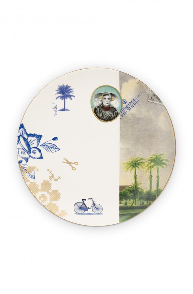 PIP Studio Bord Heritage 20 cm Palm White