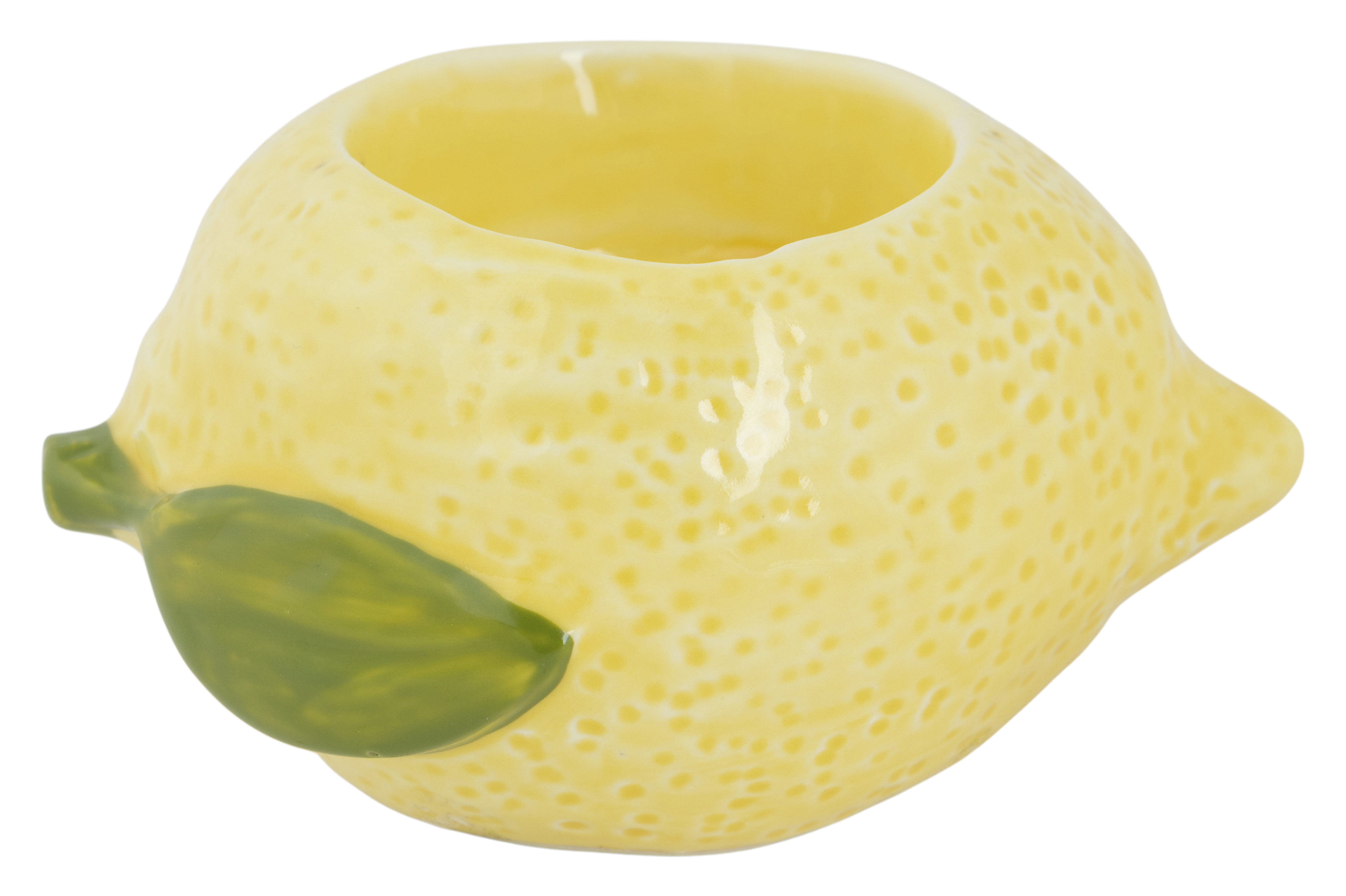 Cosy@Home Theelichthouder Citroen 10x7x6 cm - Porselein