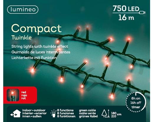 Kerstverlichting LED Compact Twinkle 16m - 750 Lights - Green/Red - In/Outdoor