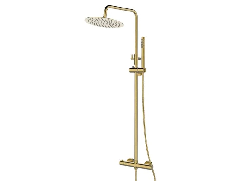 Aquatrends Brasil Regendoucheset Thermostatisch Geborsteld Messing