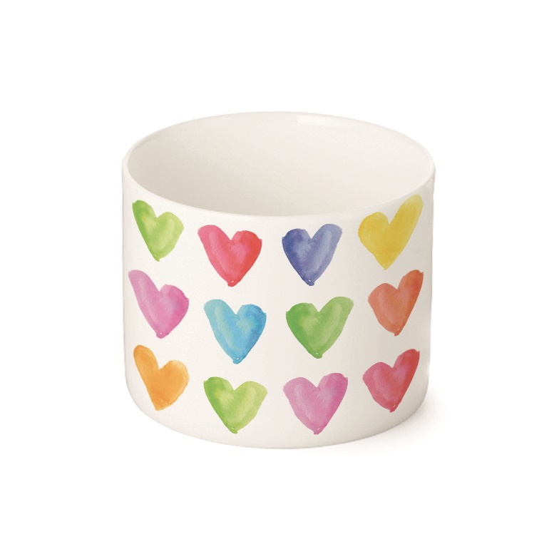 PPD Bowl Aquarell  Hearts Poreselein small