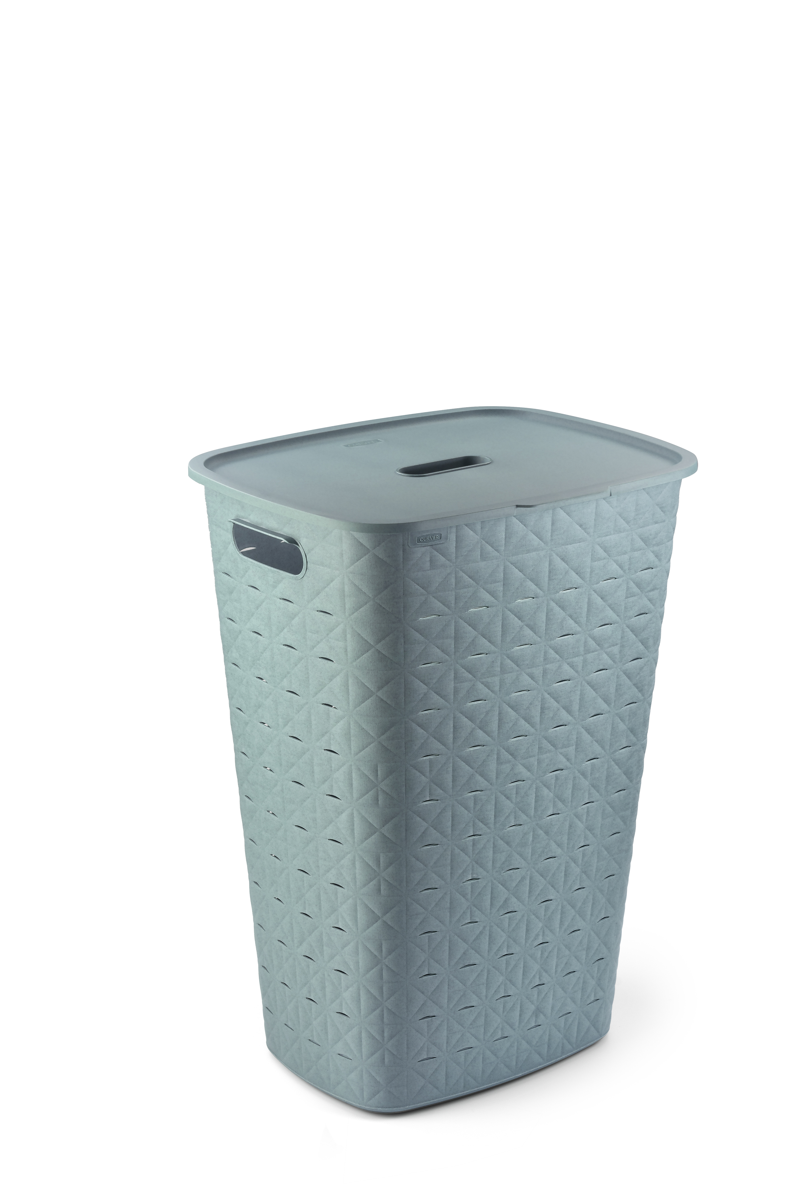 Curver Linnenmand/Wasbox Softex Turquoise 56l met Deksel - 42x31.6x60 cm