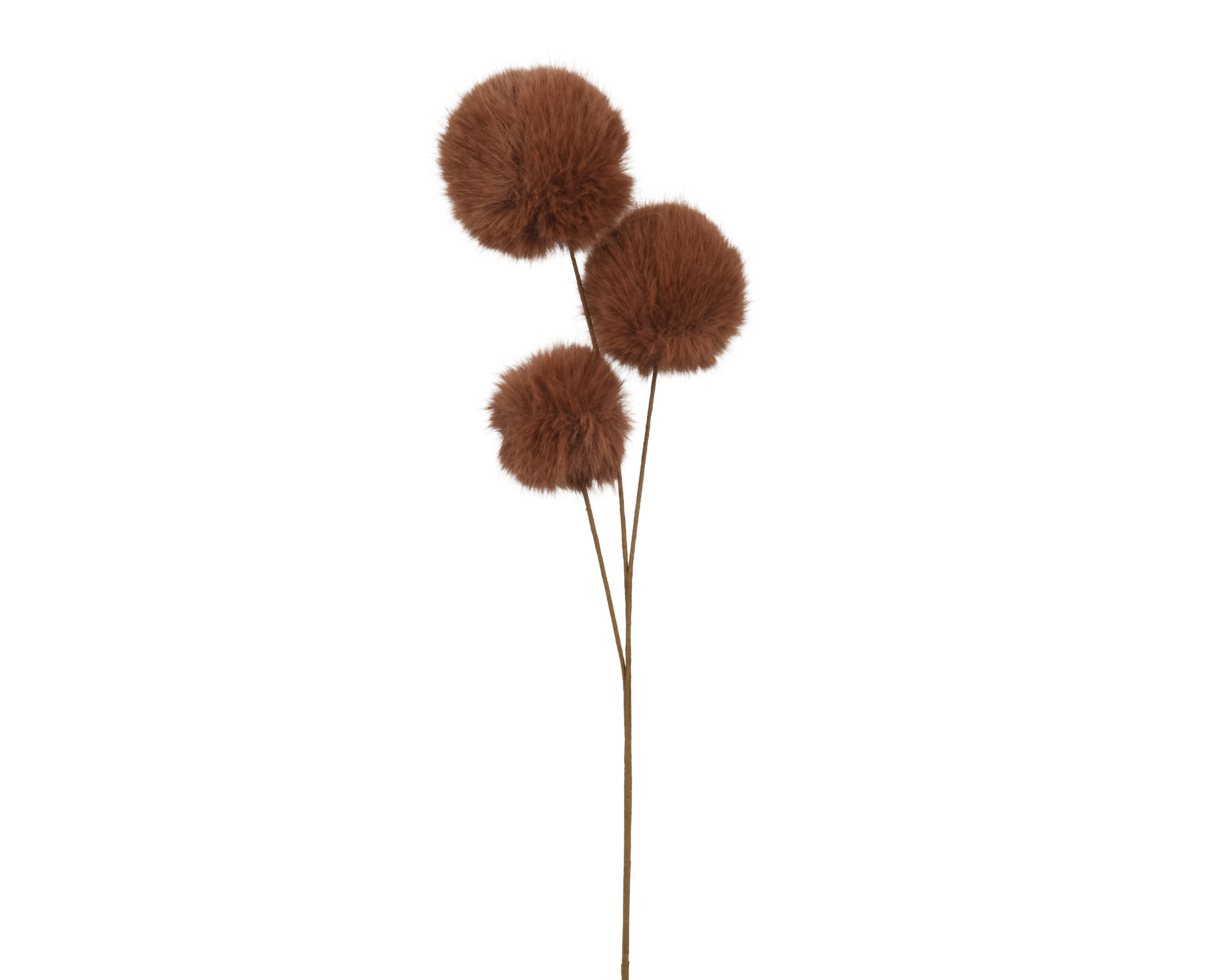 Pompons Bruin Faux Fur op Steel 70cm