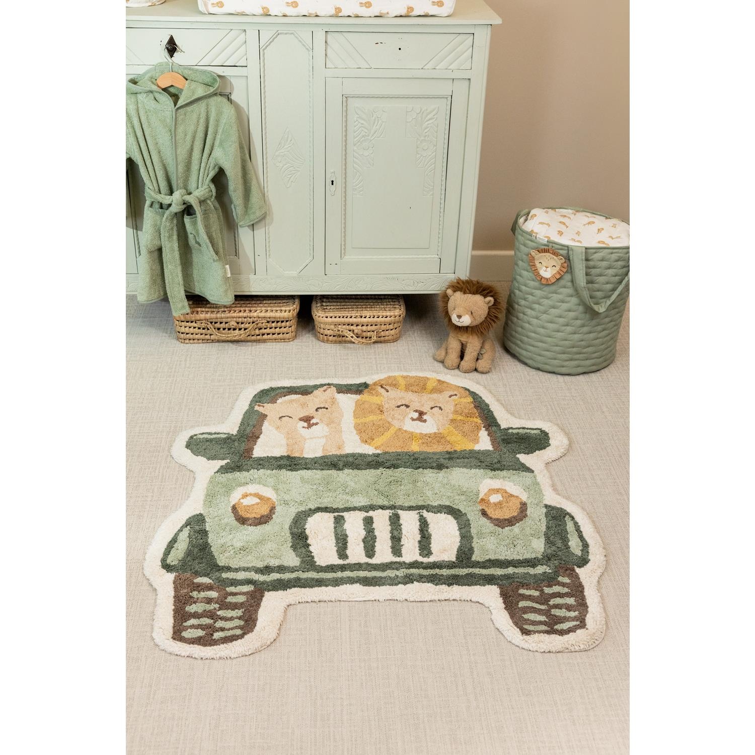 Little Dutch Safari Leo Tapijt Safari Jeep 108x110 cm
