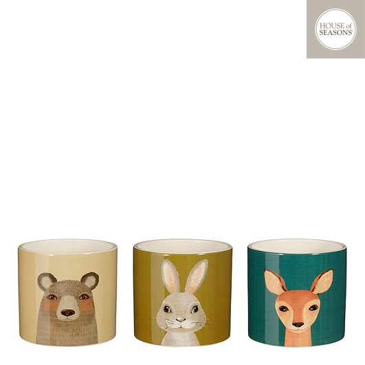 House of Seasons Bloempot Beer/Konijn/Hert - 12x10.5 cm - assorti - prijs per stuk
