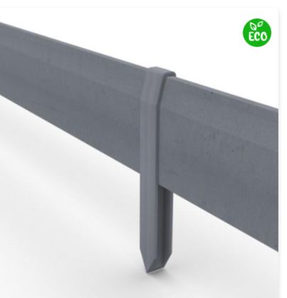 ECOPLANC EDGE Set van 8 Verbindingspalen Grijs 40cm x 4 cm x 4 cm