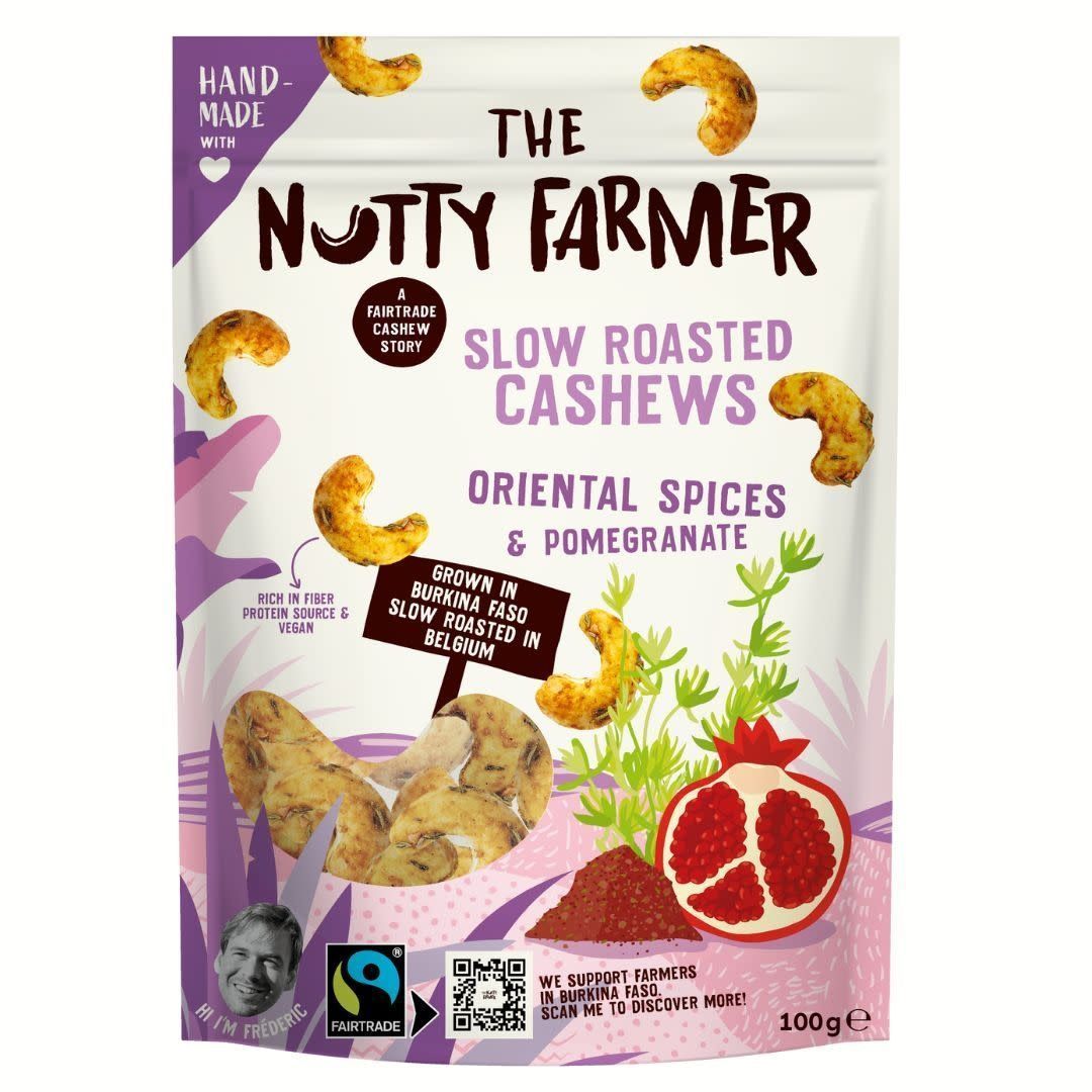 The Nutty Farmer Cashews Oriental Spices & Pomegranate 100g