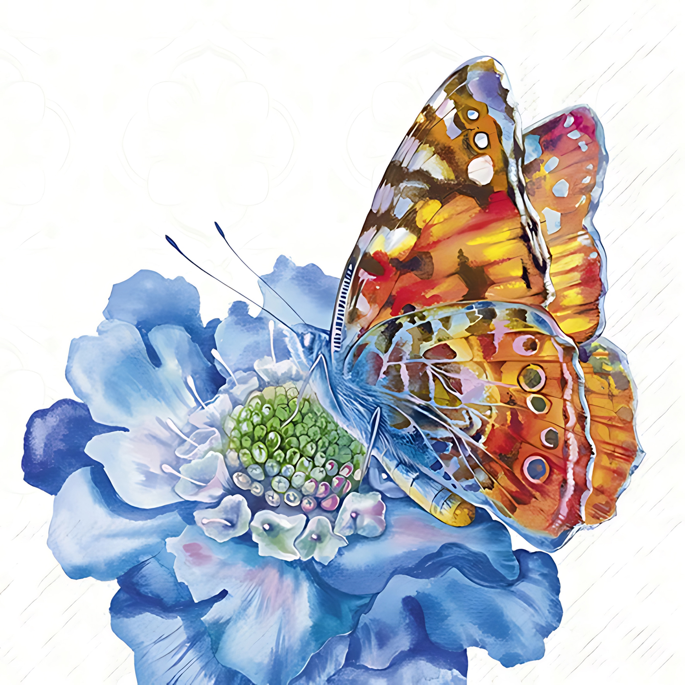Ihr Lunchservetten 33x33 cm 20 stuks Blue Graceful Butterfly