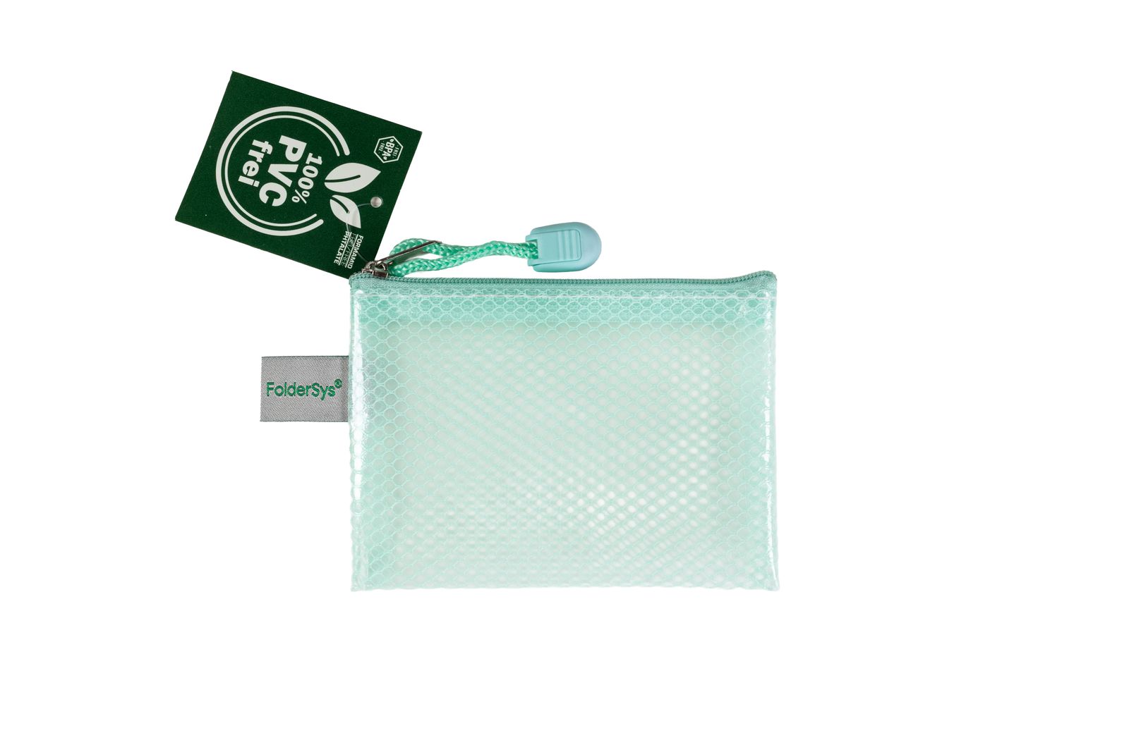Foldersys Pochette  A7 met Rits zonder PVC Pastelgroen