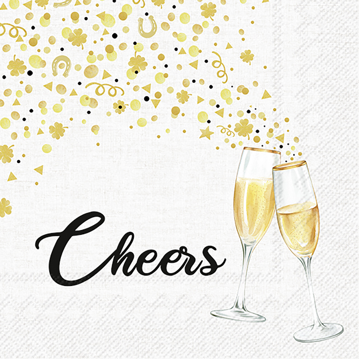 Ihr Cocktailservetten 25x25 cm 20 stuks Cheers to You - Goud