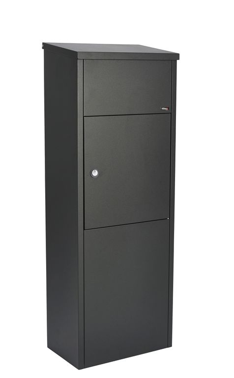 Allux Pakketbrievenbus 600 Zwart 105x38x23 cm - Gepoederlakt Staal