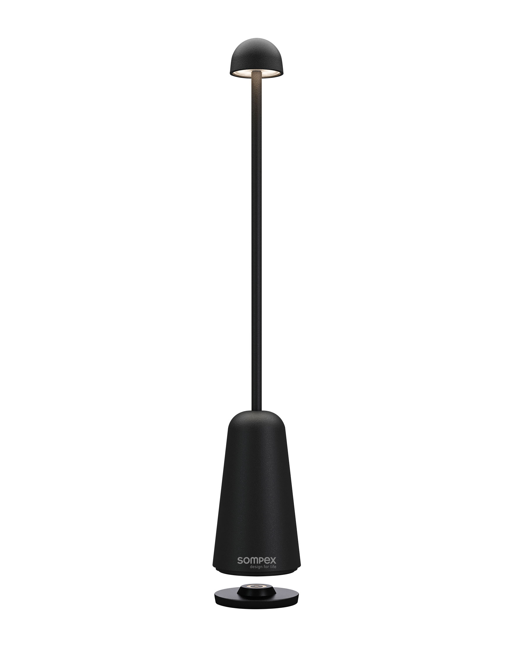 Sompex LED Tafellamp Minimax Black - 5x30 cm - Aluminium - Oplaadbaar (incl. Oplaadstation) - 1.8 W - voor Binnen en Buiten