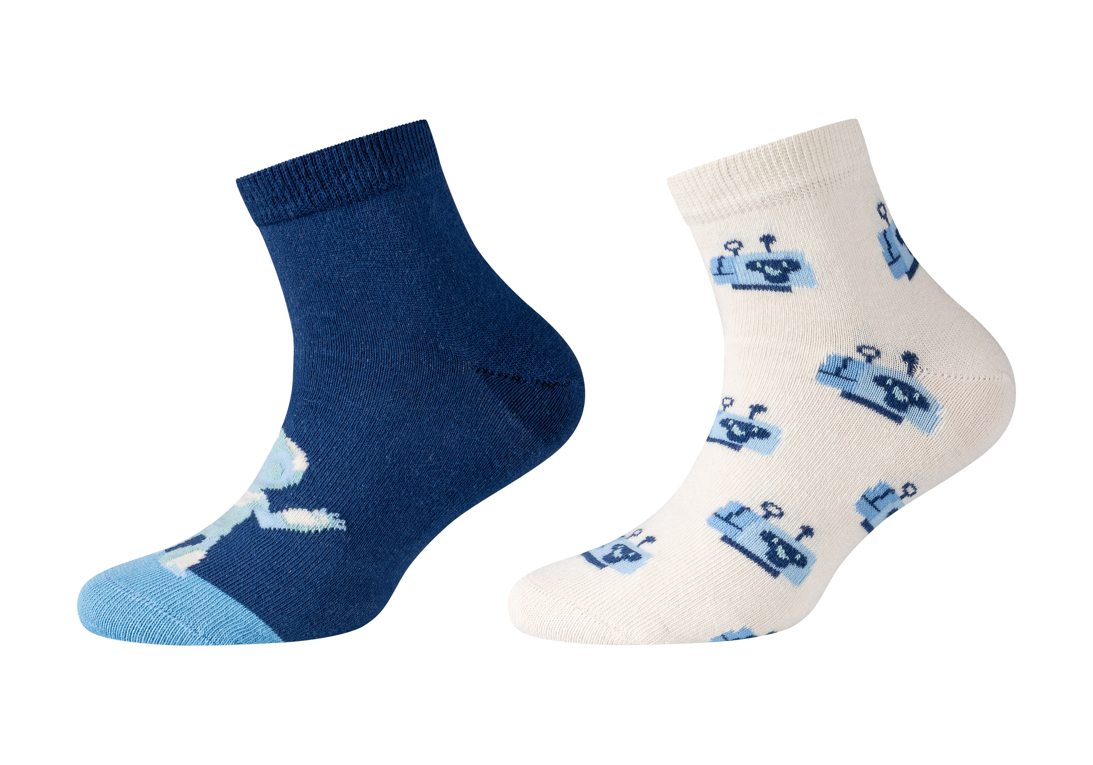 Flip Socks Quarter Sokken Kids Motif 2 paar Robots - maat 29/35