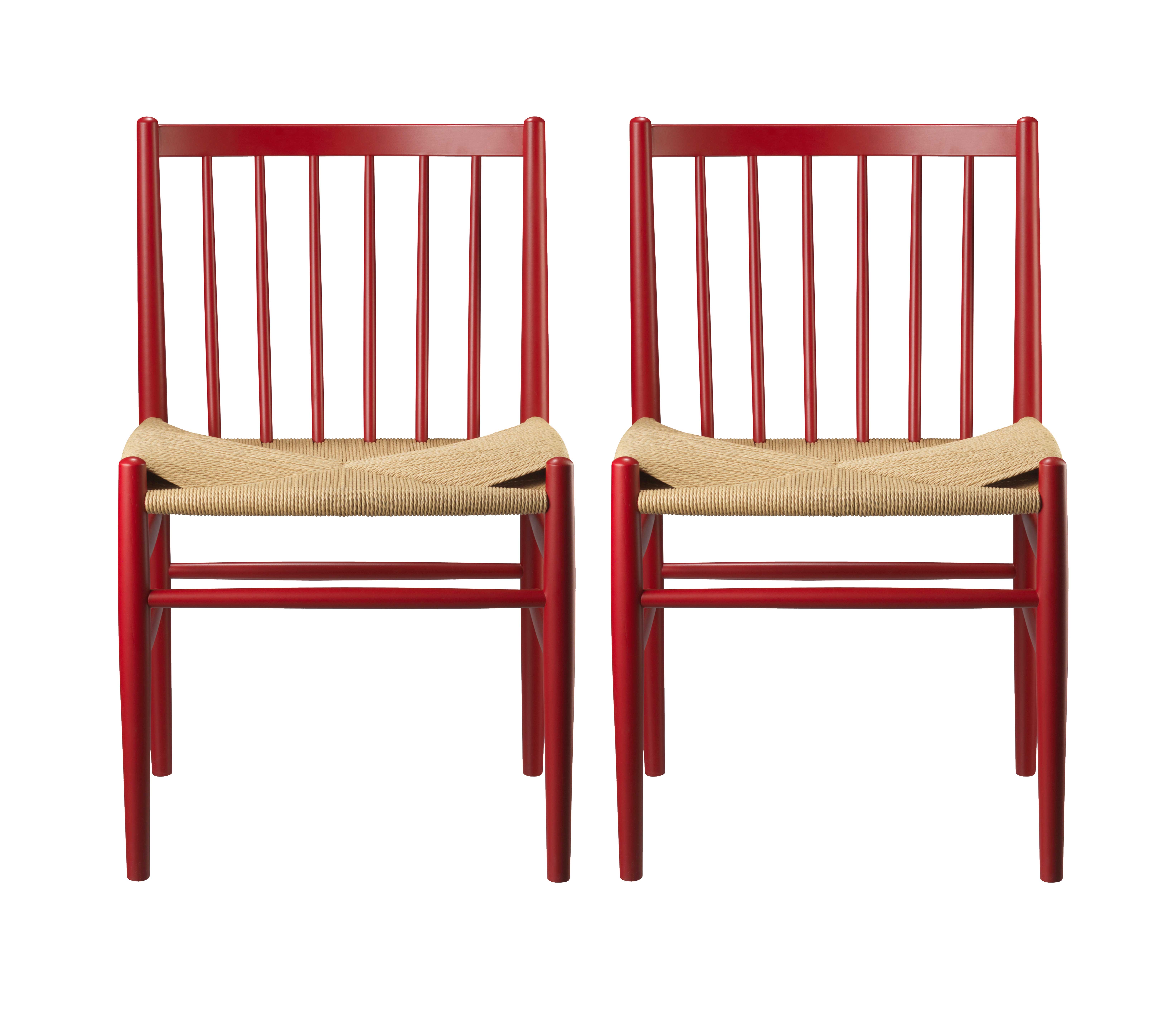 Mobler Eetkamer Stoel J80 Nordic Swan Ruby Red-Nature 82x50x50 cm 2 stuks