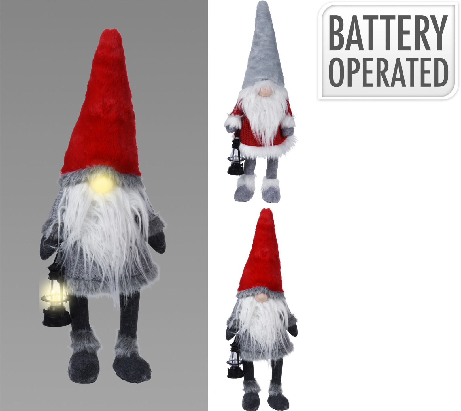 Gnoom LED 26x18x51 cm - op Batterijen (incl.) - assorti - prijs per stuk