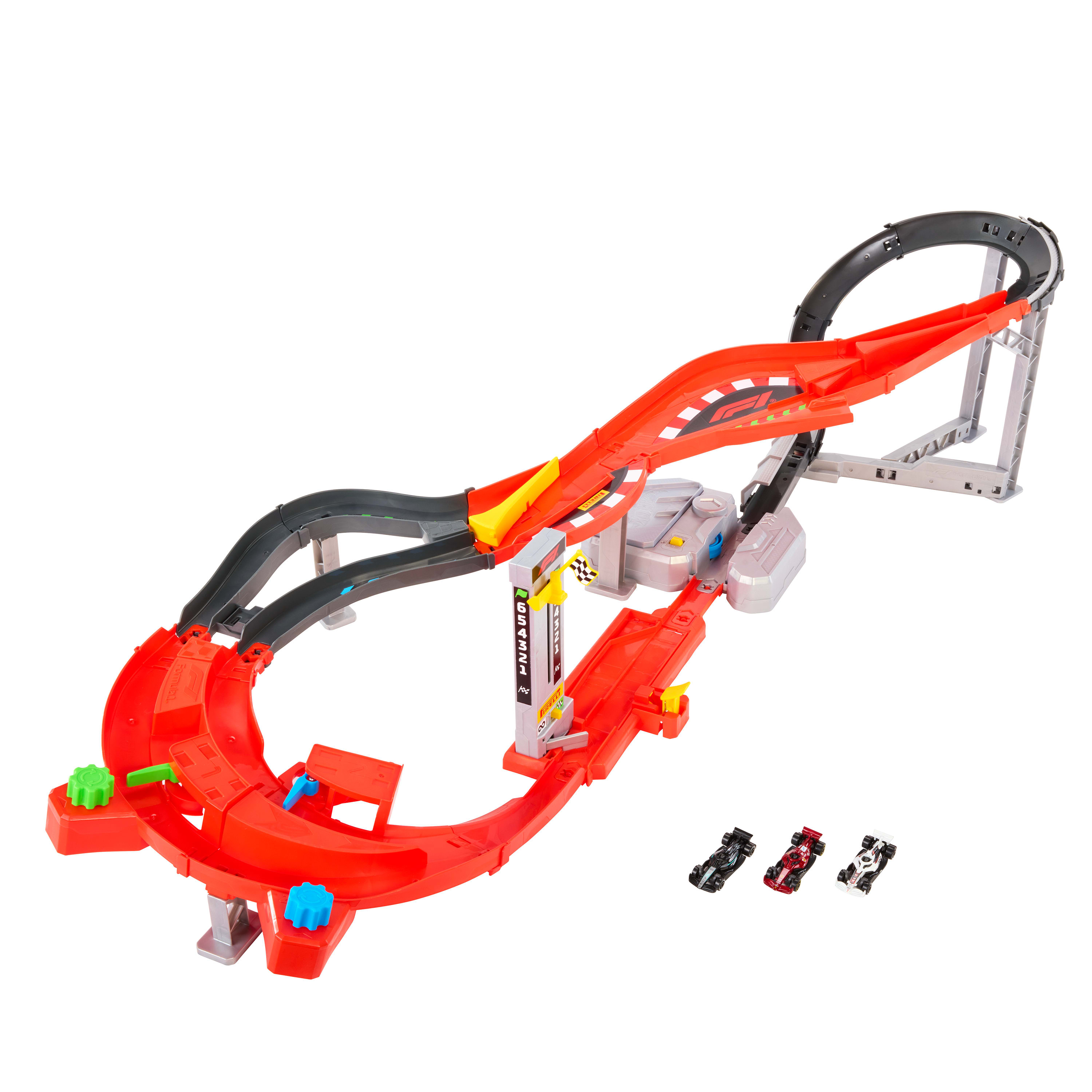 Hot Wheels Racing Formula 1 Downhill Race Circuit + 3 F1 auto's