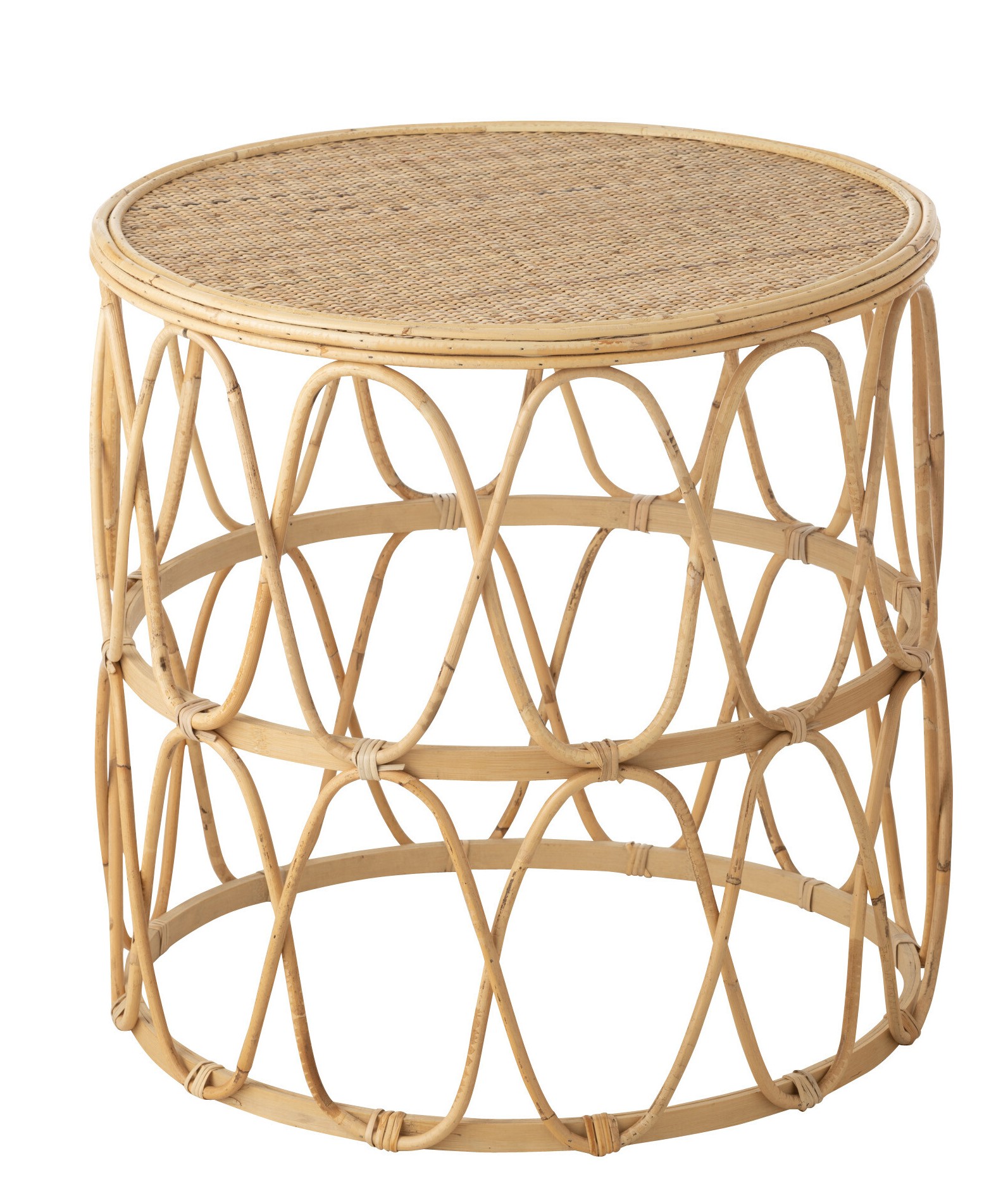 J-Line Bijzettafel Golf Pat Naturel 51x50 cm - Rotan