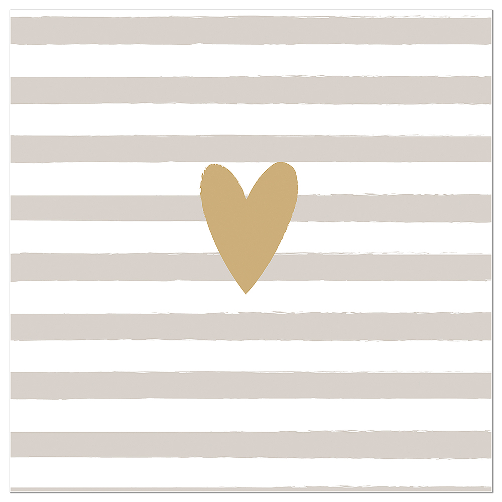 Artebene Servetten 33x33 cm  Heart Stripe Cream - 20 stuks