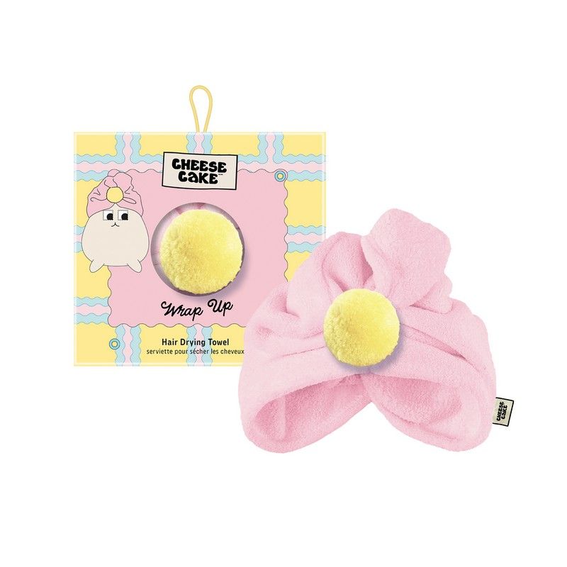 Cheesecake Haarhanddoek Wrap Up Pink - met Pompon